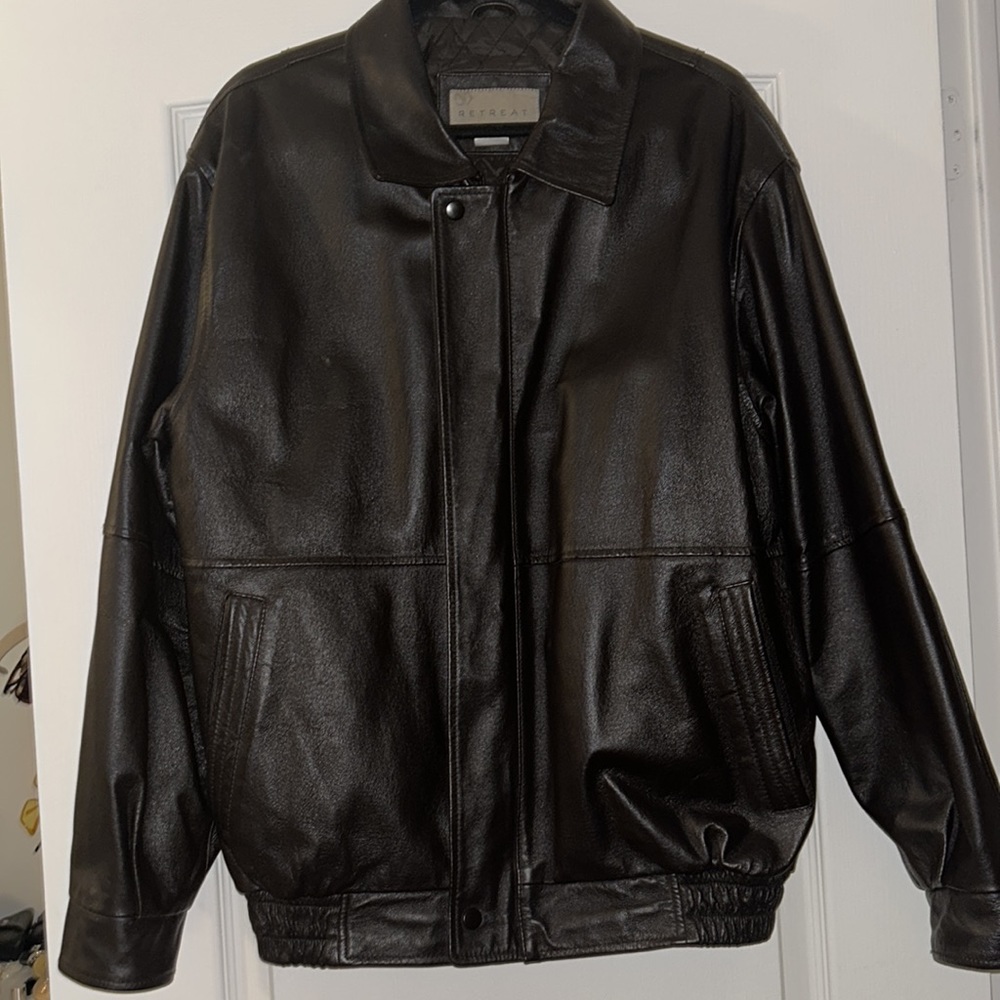 Retreat Genuine dark brown leather jacket